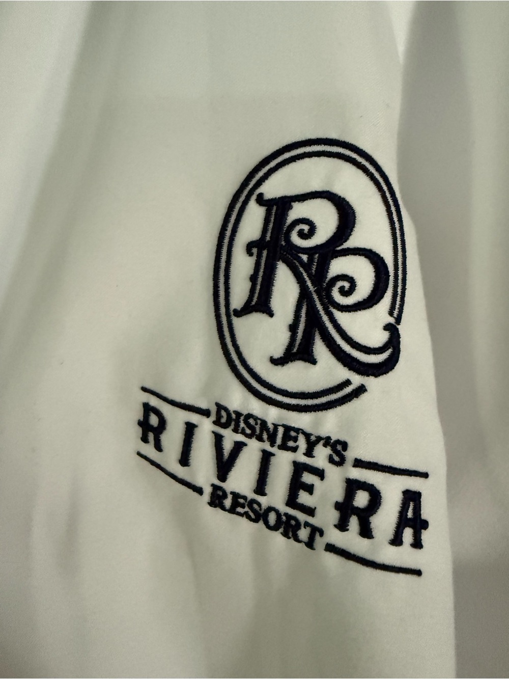 Disney Riviera Resort White Shirt with Navy Embroidered Logo